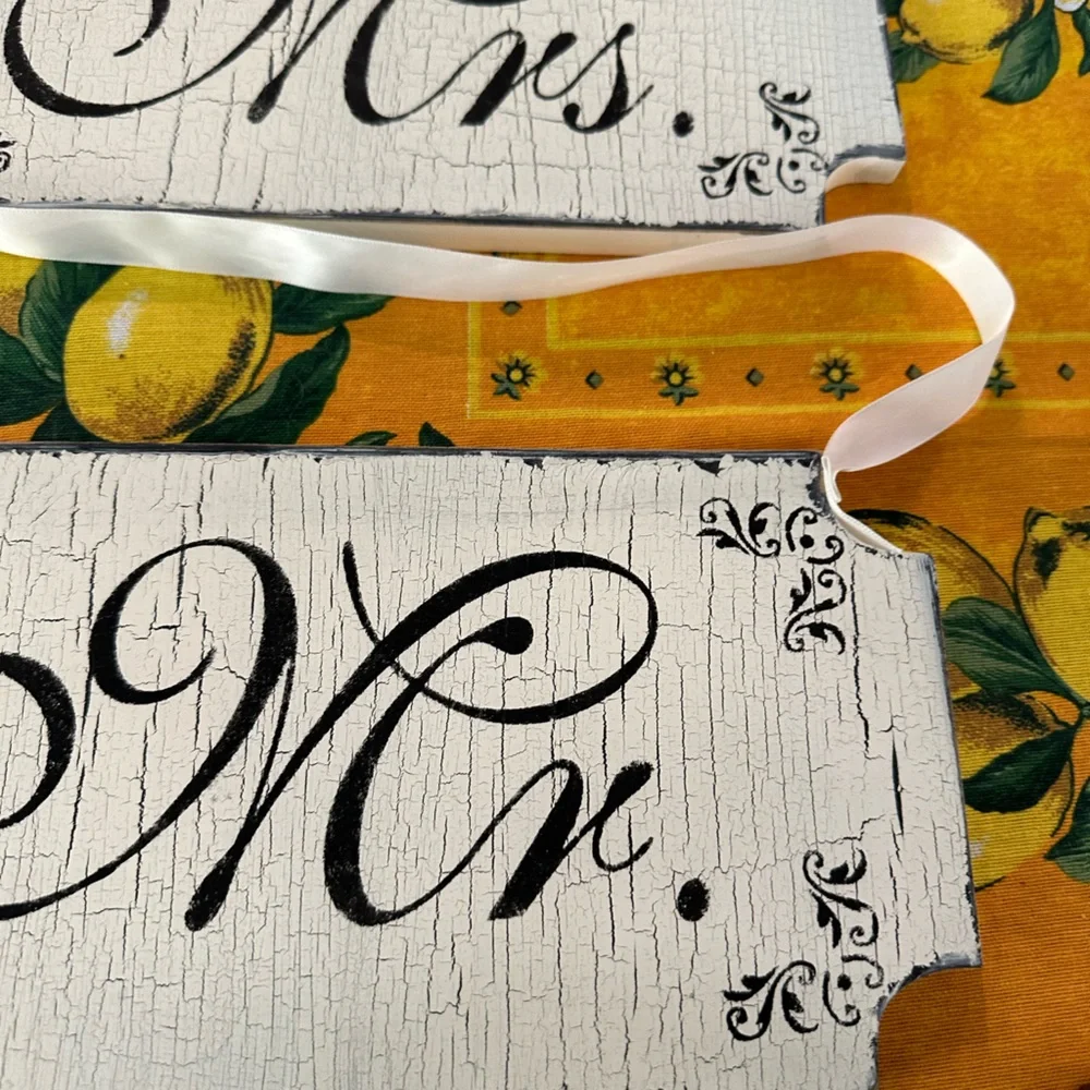 Gorgeous Shabby Chic Mr & Mrs and/or Just & Married Signs for Couples to Hold